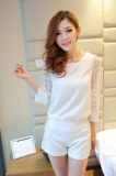 Casual Women's Chiffon Blouse with Gauze Sleeves