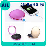 Round Metal Fashion Mirror 4000mAh Mobile Power Bank